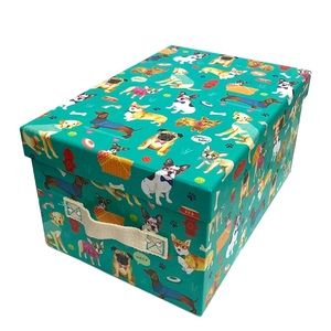 Clementine Multi Breed Dogs Decorative Storage Gift Box with Handles (201719B)
